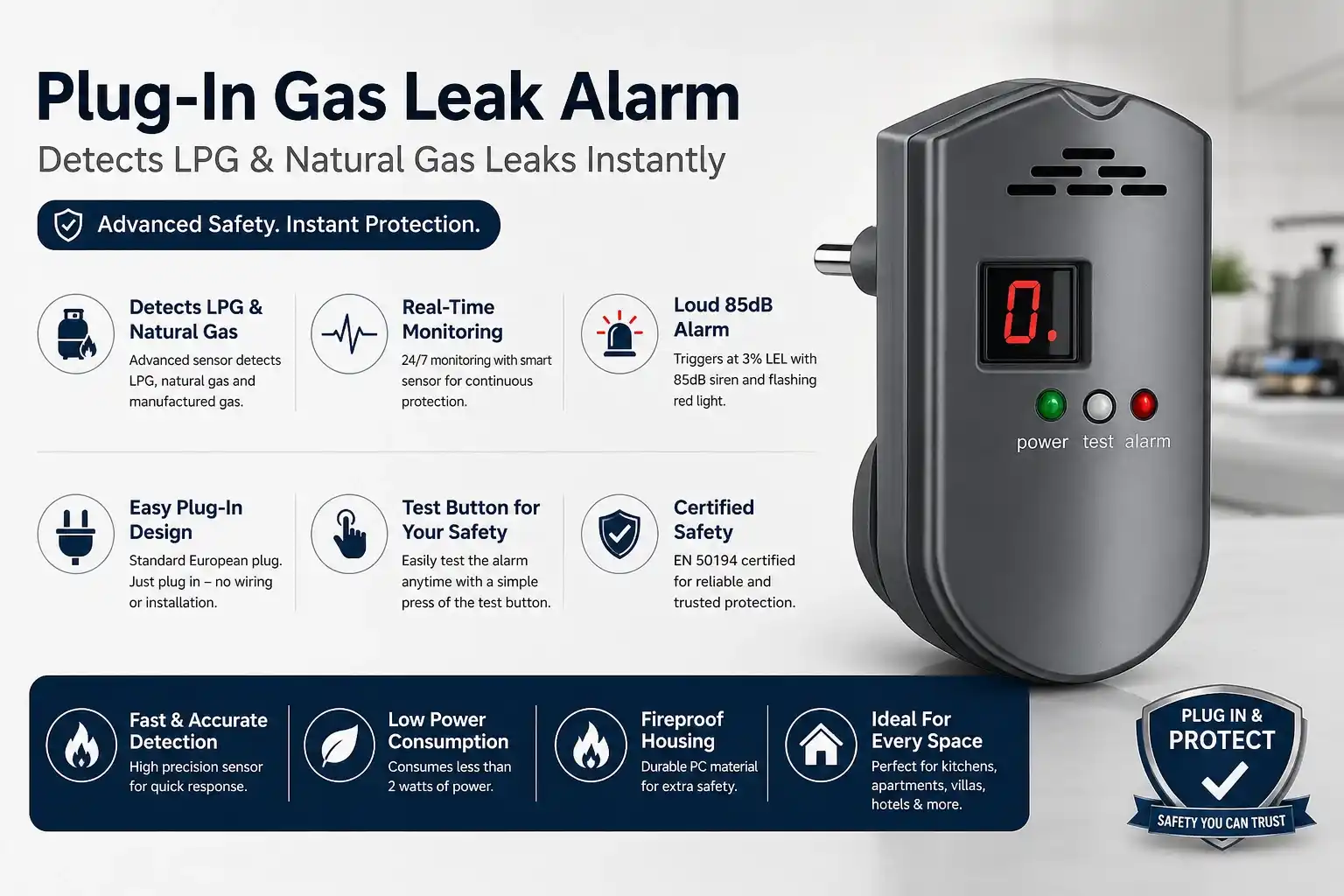 Plug-In Gas Leak Alarm - Image 2